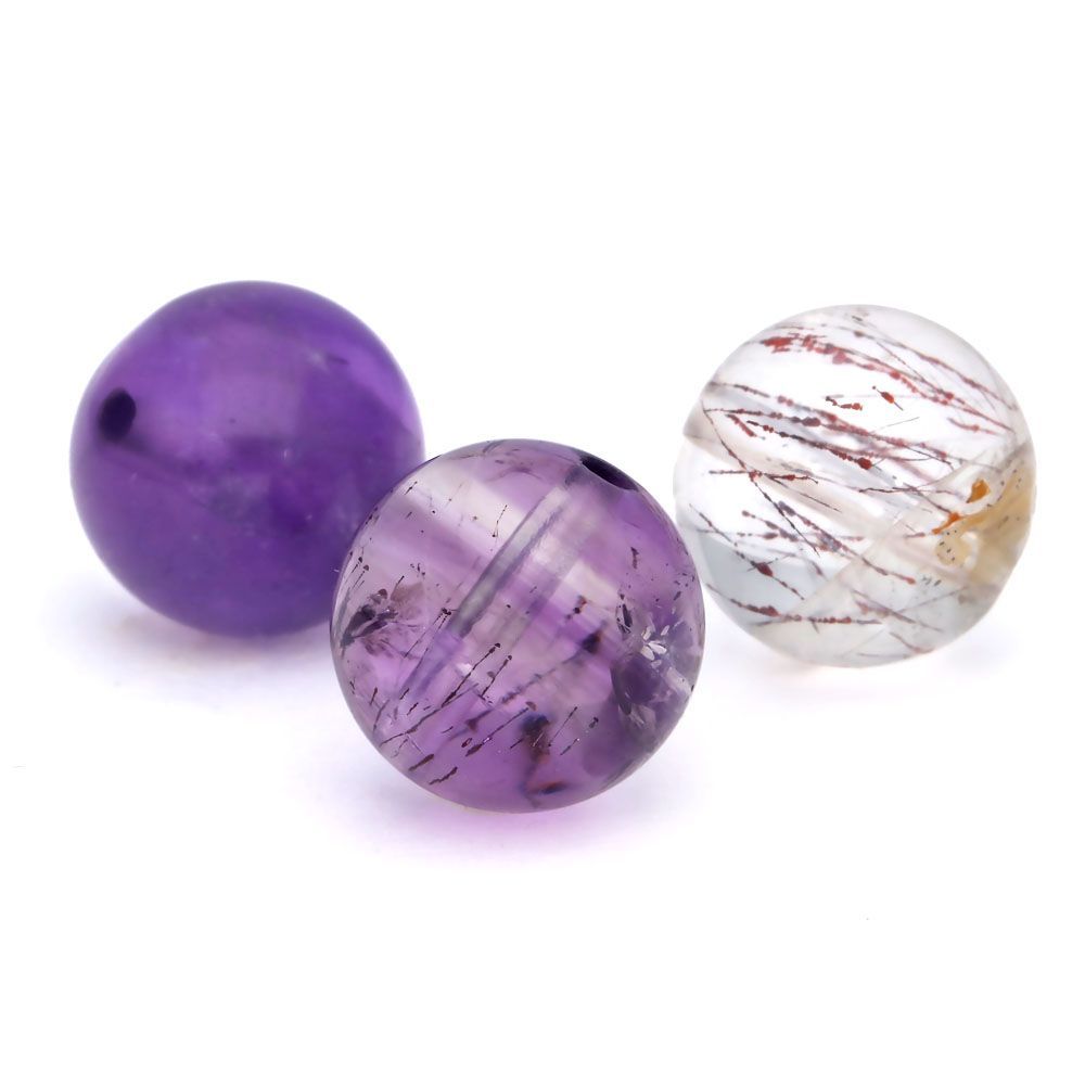 【ゲリラ】スーパーセブン有 天然石 パワーストーン 8mm 44本 まとめ売り スーパーセブンナチュラルポイント（未加工原石、単結晶