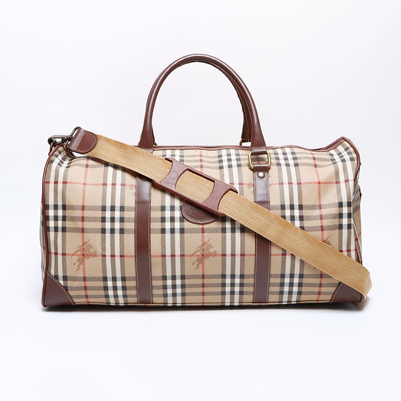 BURBERRY バーバリー ボストンバッグ ノバチェック PVC - メルカリ