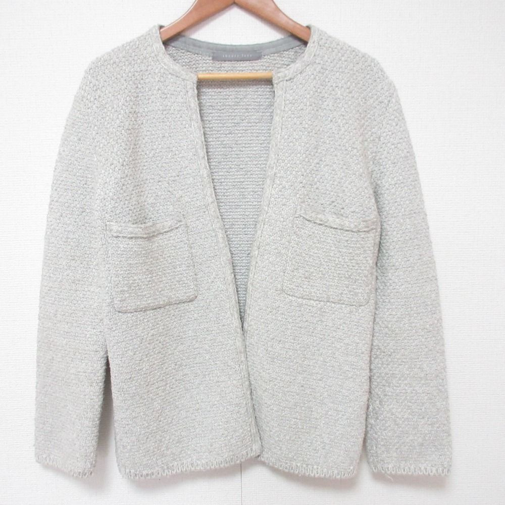 23SS Theory luxe セオリーリュクス SPLENDO POSH ノー ツイードジャケット サイズ38 グレー レディース 古着