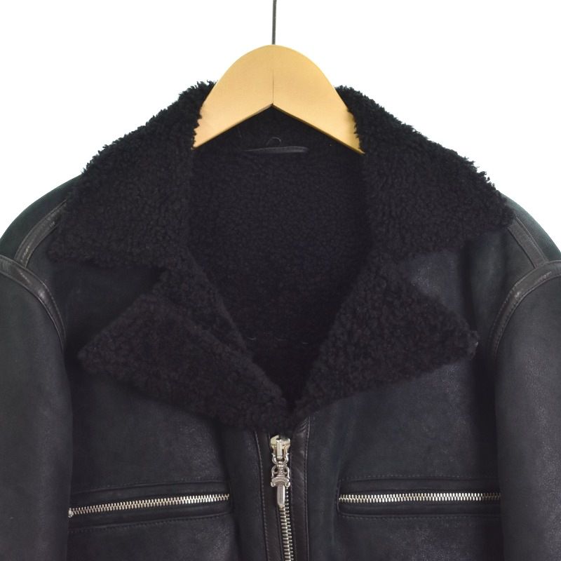 クロムハーツ CHROME HEARTS シアリング ボンバー ムートン レザー