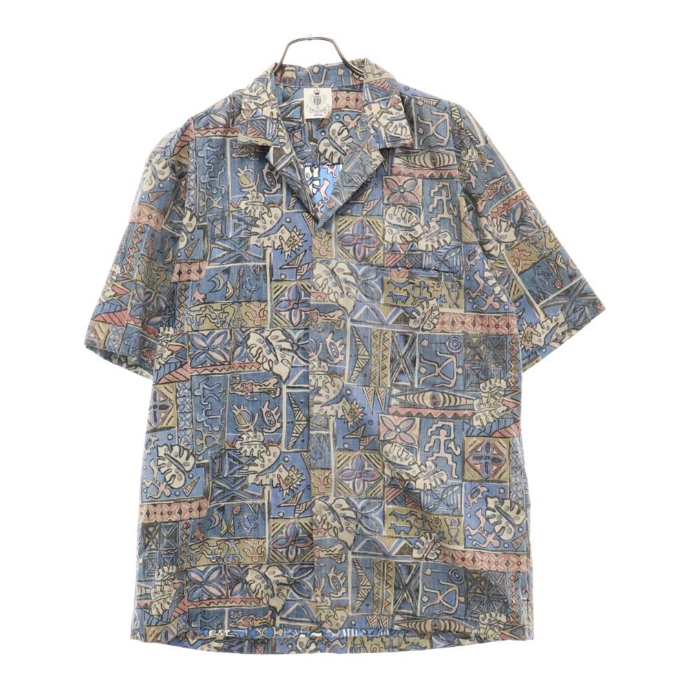 ROYAL HAWAIIAN CREATIONS (ロイヤル ハワイアン セレクション) 70s VINTAGE ヴィンテージ 総柄 半袖 アロハシャツ 開襟シャツ ブルー