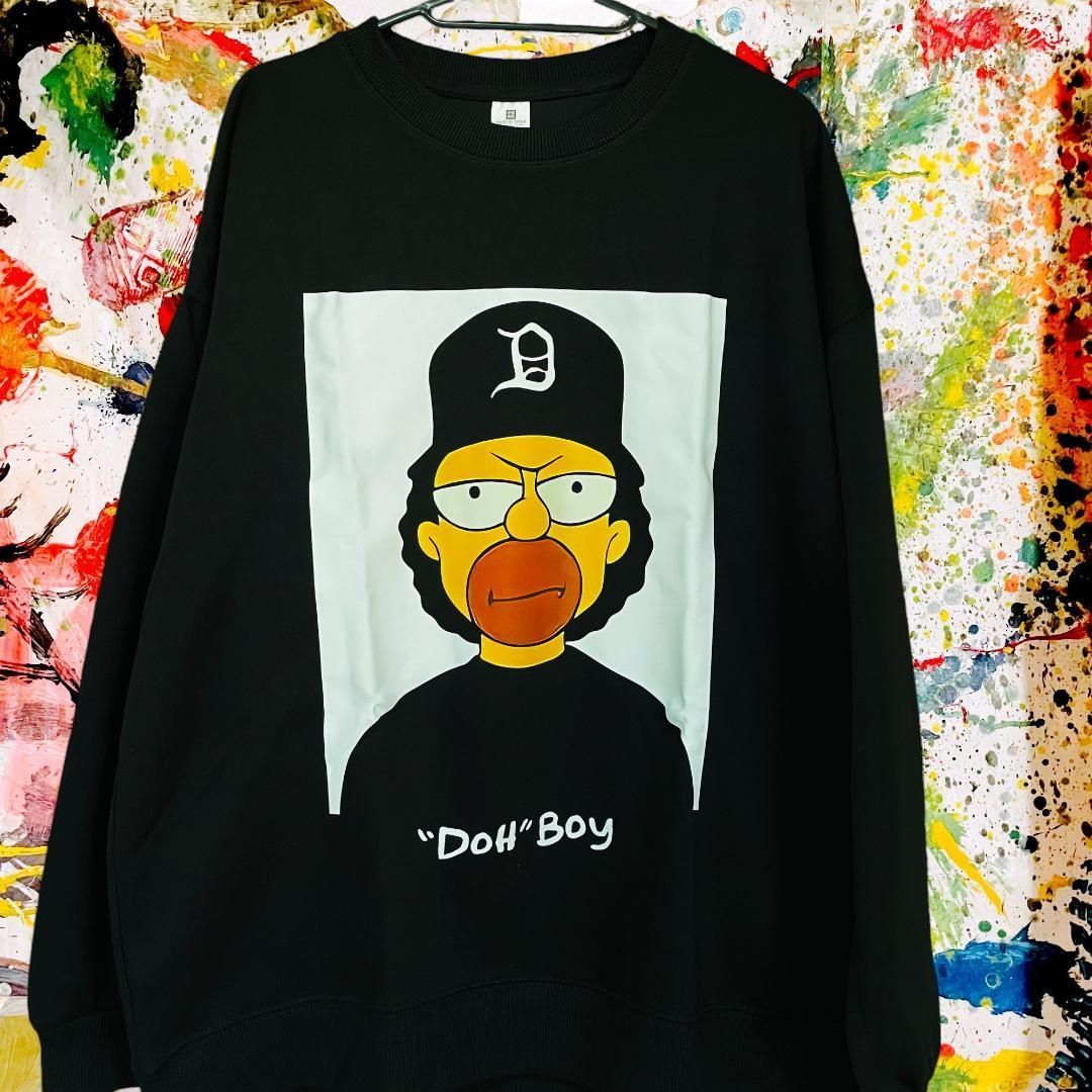 シンプソンズ スウェット トレーナー メンズ 新品 個性的 秋 冬 ブラック ホーマー・シンプソン The Simpsons hiphop dope  RAP 8mile 古着 hiphop ヒップホップ Rsnoop スヌープ - メルカリ