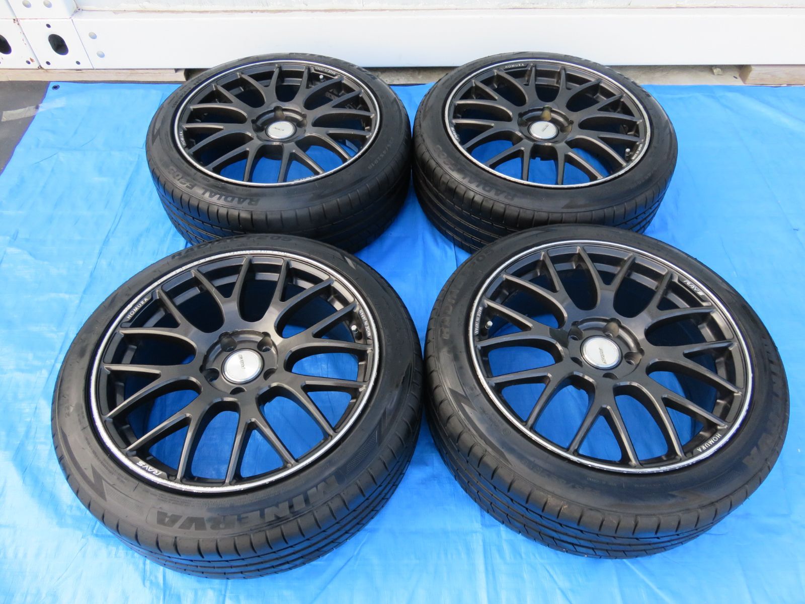 SFC2810|RAYS HOMURA 18インチ 18×8J 43 5穴 PCD114.3 ホイールタイヤ 225|45ZR18 2025年製 ４本セット|クラウン マークX レヴォーグ エスティマ