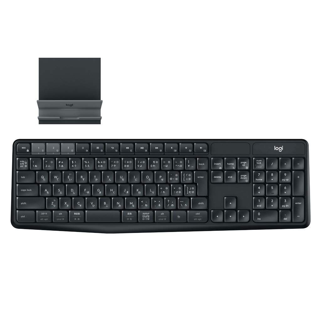 ロジクール ワイヤレスキーボード 無線 K375s Windows Mac Chrome Android iOS Bluetooth Unifying ワイヤレス キーボード スタンド付 K375
