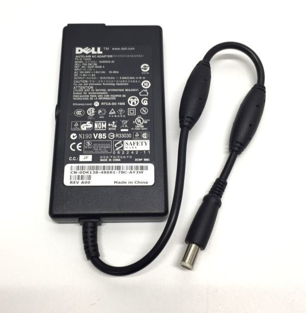 DELL AUTO-Air AC ADAPTER 19.5V 3.34A/延長コード/DCシガーライタープラグ/航空機  empowerポート/純正ポーチ付き