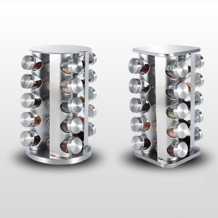 M0250 ステンレス 回転式 調味料入れ 2個セット ｜[FOQW] 360度