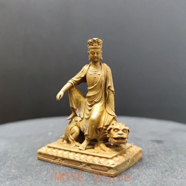 仏教美術 仏像 文殊菩薩 小仏像 銅製 銅器 - メルカリ
