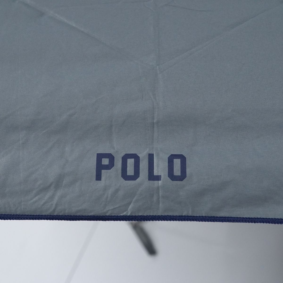 折りたたみ日傘 POLO RALPH LAUREN ポロラルフローレン USED品 晴雨兼用 ポロベア ロゴ グレー シンプル UV 55cm FA8720