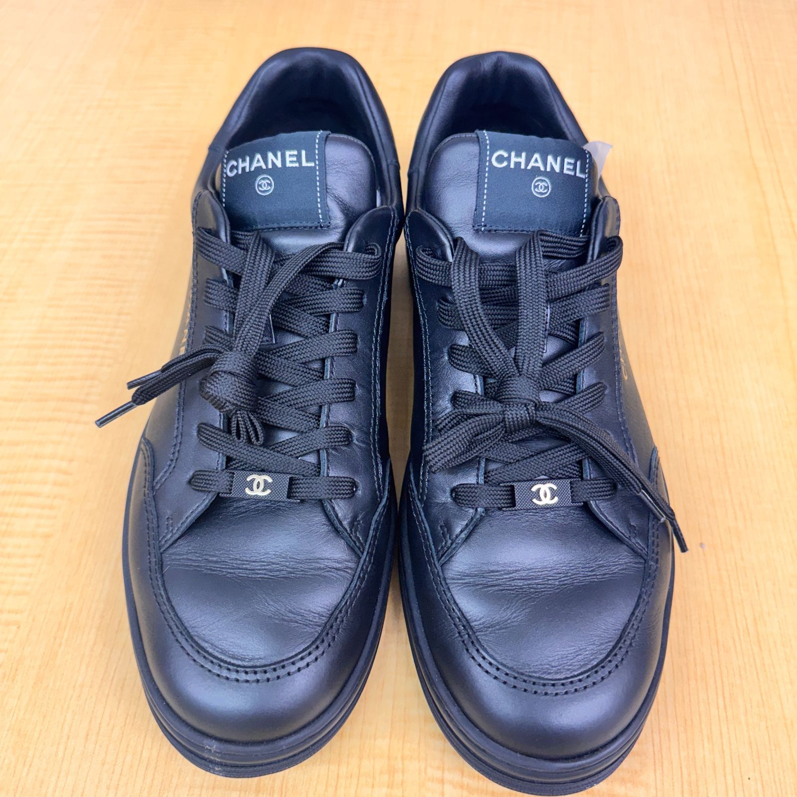 ＊【美品】CHANEL スニーカー 黒 メンズ 29cm ブラック 黒＊