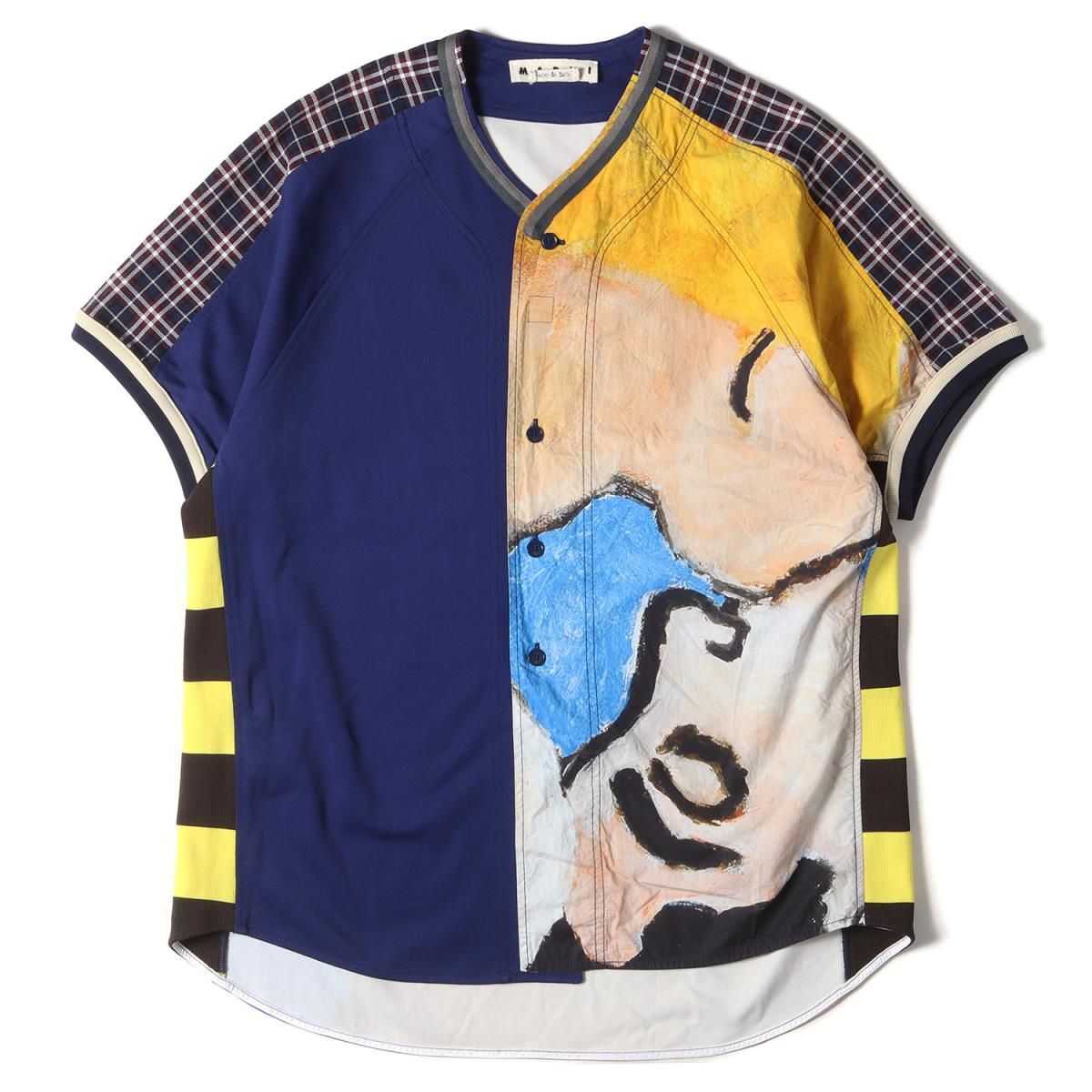 MARNI マルニ シャツ Betsy Podlach パッチワーク ベースボールシャツ  