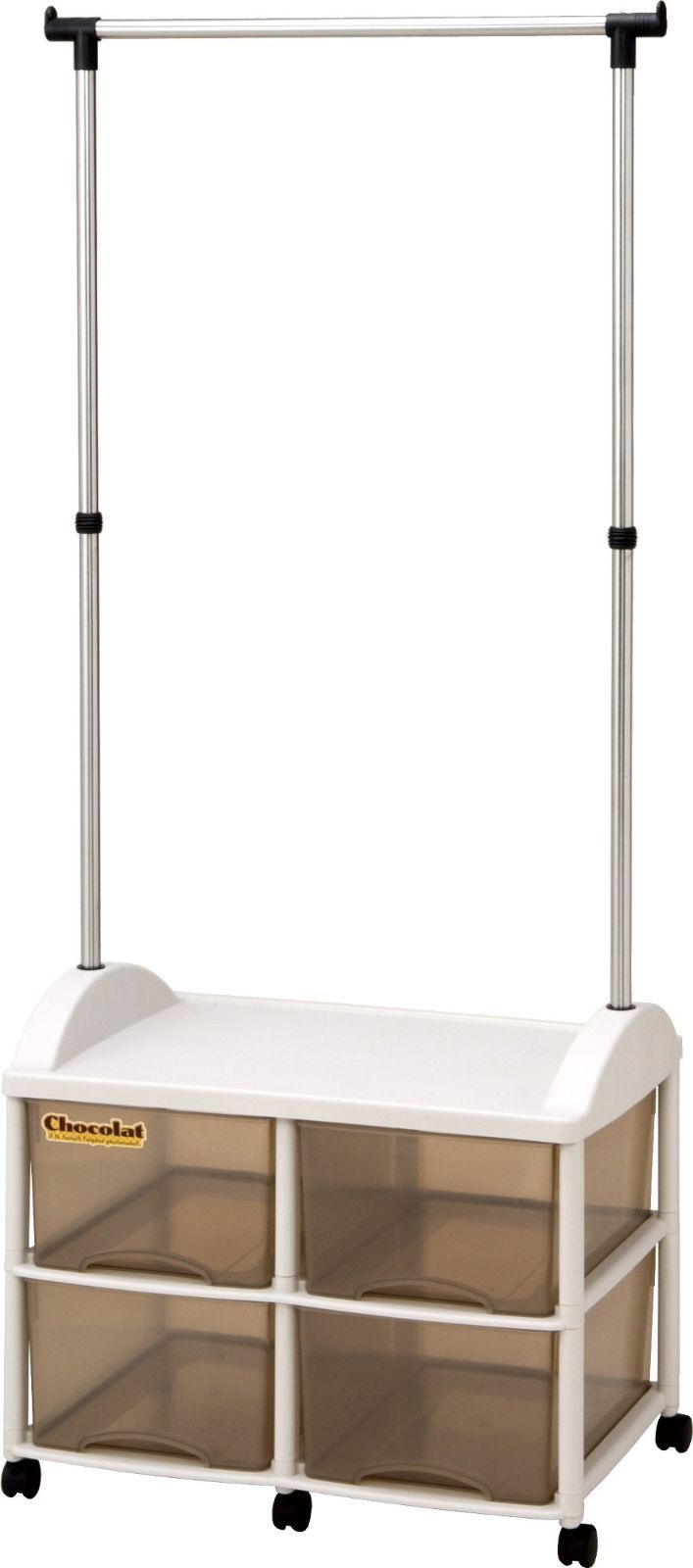 人気商品 ハンガーボックス4W型キャスター付 ショコラ 66×44.5×高159.5cm ハンガーラック 和泉化成