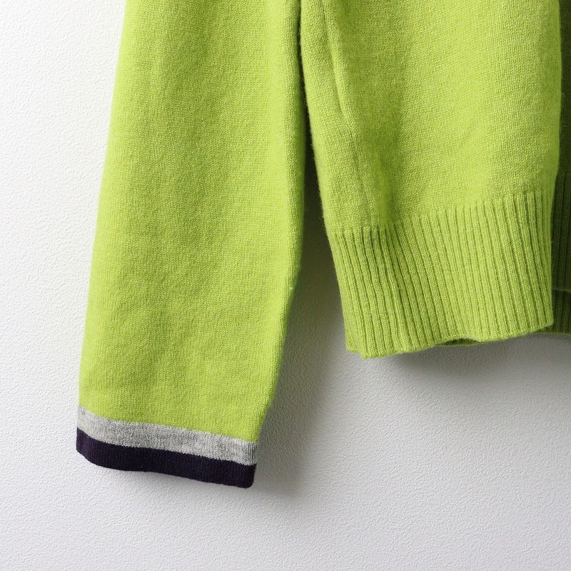 メンズ エルメス HERMES カシミヤ100% ライン入 ハーフジップ