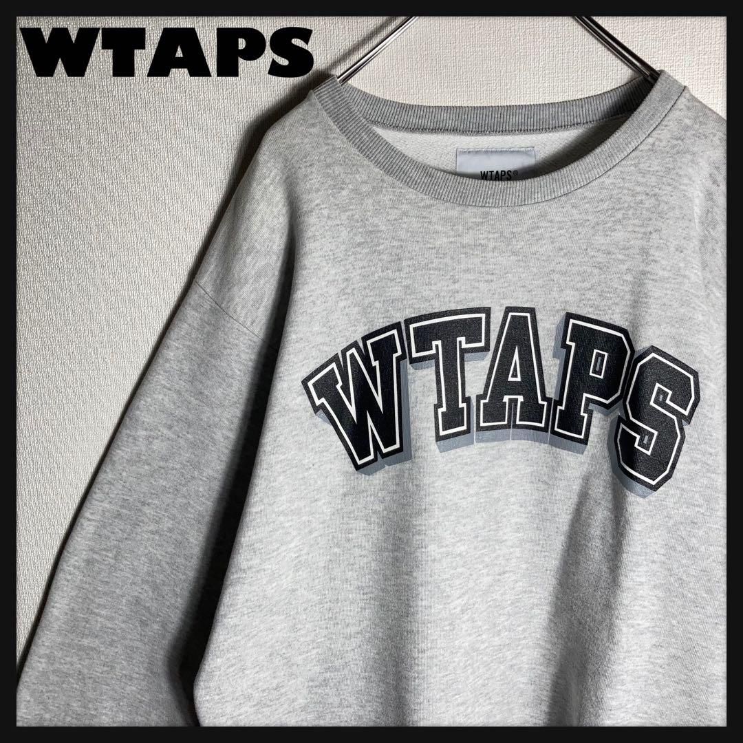 【美品】WTAPS スウェット ビッグロゴ アッシュグレー サイズ1 美品】WTAPS スウェット ビッグロゴ アッシュグレー サイズ1