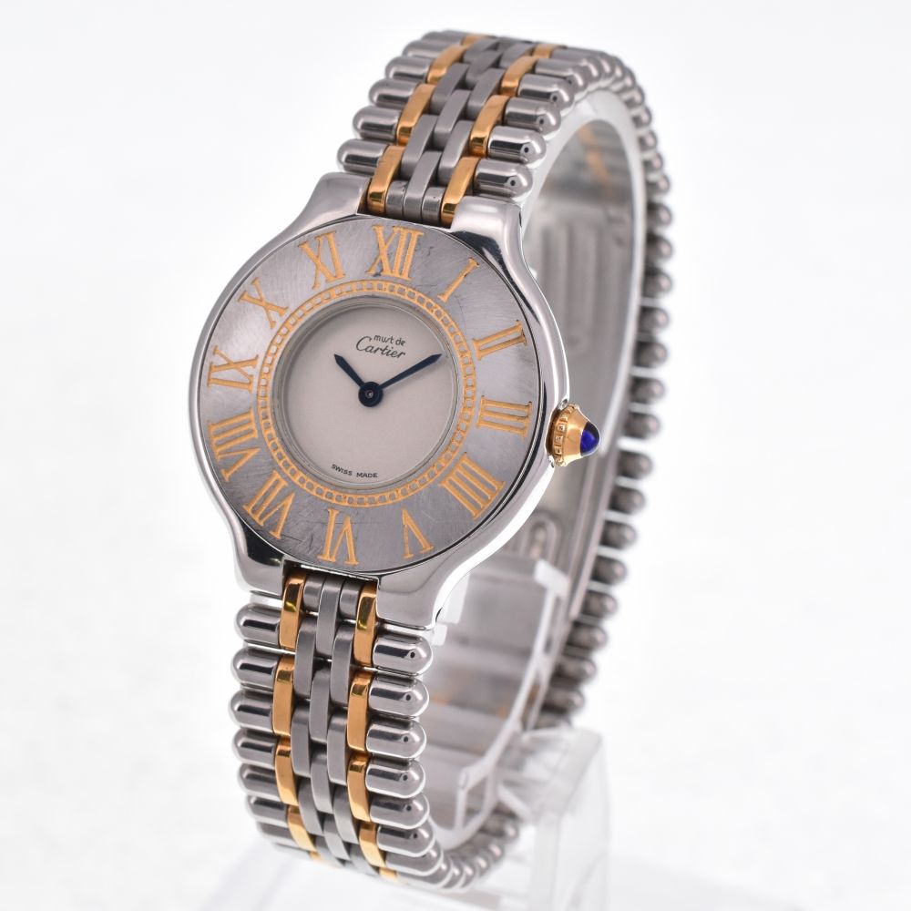 カルティエ CARTIER マスト21 SS/GP クォーツ レディース良品 M#126677