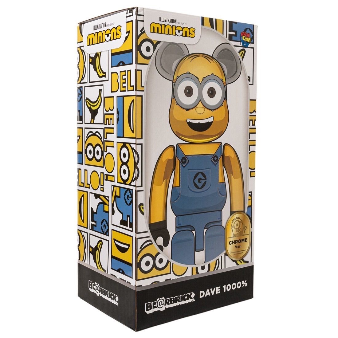 未使用】BE@RBRICK ベアブリック minions ミニオン DAVE CHROME Ver