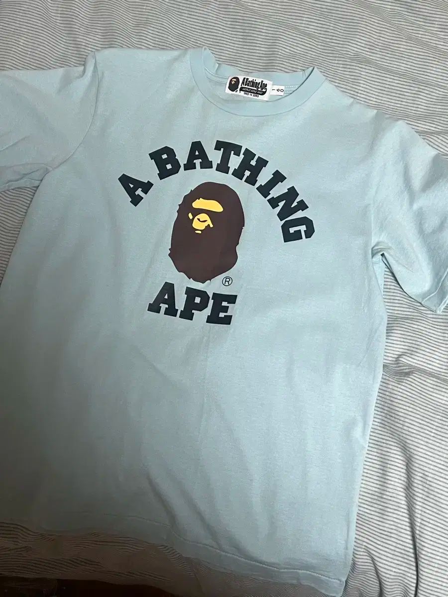 A BATHING APE アベイシングエイプ 半袖 キッズ 160 ライトブルー スカイブルー