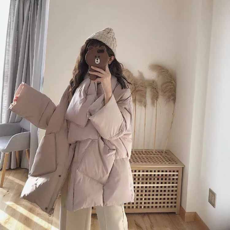 中綿 軽量 襟なし 厚手 ジャケット ブルゾン あったか 通学 マフラー付き コート ノー フェイクダウン 軽量 アウター ゆったり カジュアル レディース 通勤 軽量 防寒 韓国ファッション yskma602858 SIROKUMA-CORPORATION_COM