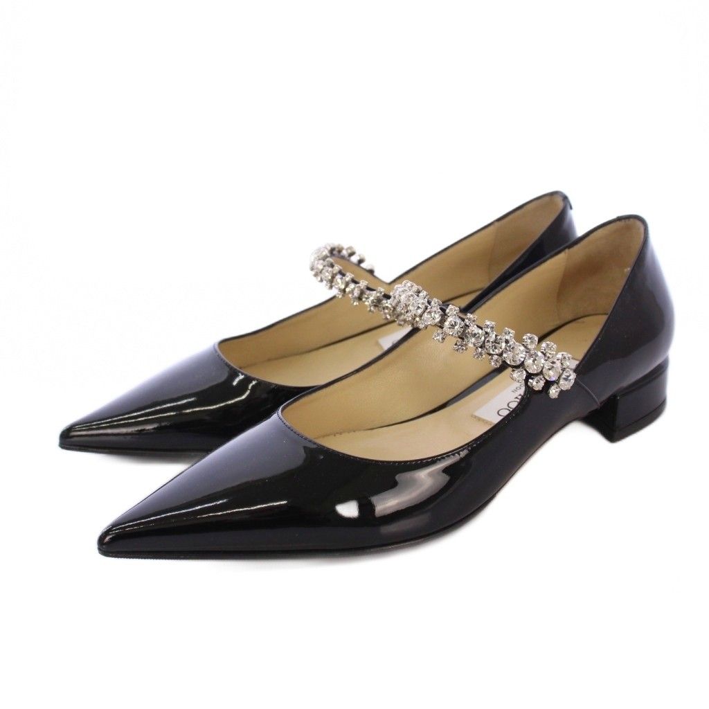 【美品】Jimmy Choo⭐︎パンプス⭐︎24cm⭐︎ブラック⭐︎エナメル IXIA 95｜Black パテントレザー・パンプス｜新作コレクション