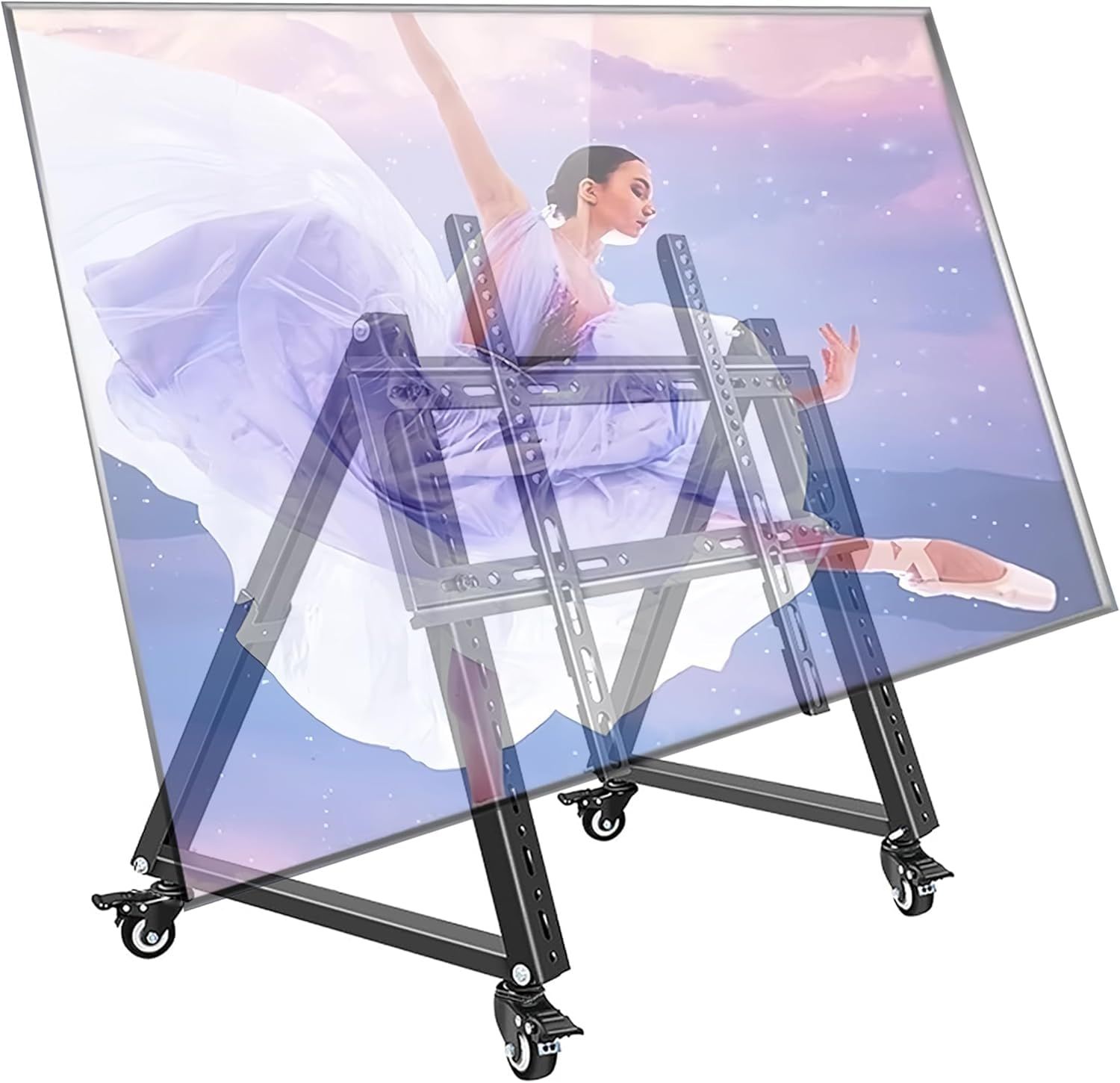 移動式三角台 移動式 角度調節 自立型 LED液晶テレビ対応 TVスタンド VESAは100 100から400 400mm 32-70インチ 業務用 キャスター付き 壁寄せ 会社用 ロータイプ 会議室 病院業務用 お年寄りの贈り物 スピー