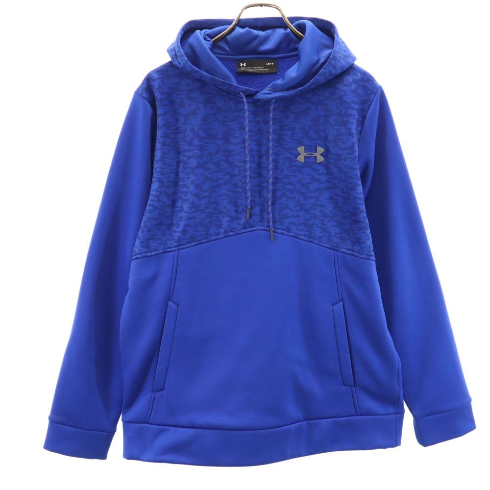 アンダーアーマー 長袖 パーカー L ブルー UNDER ARMOUR 裏起毛 メンズ