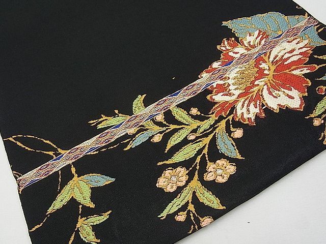 平和屋本店□極上 龍村美術織物 龍村製 六通柄 本袋帯 唐織 金更紗大  