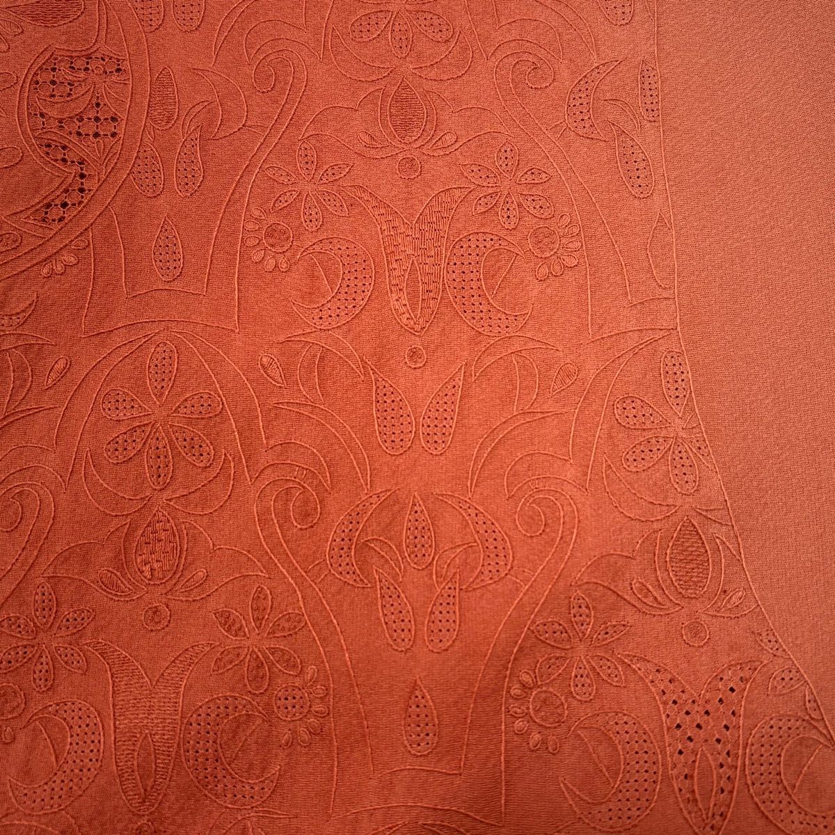 付下げ 身丈167cm 裄丈69.5cm L 袷 草花 唐草 刺繍 ぼかし