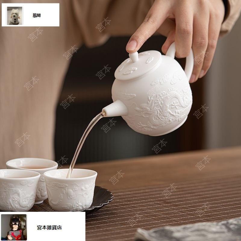 白磁 龍鳳茶壺 茶道具茶器 煎茶道具 美術品 工芸品 置物 - メルカリ