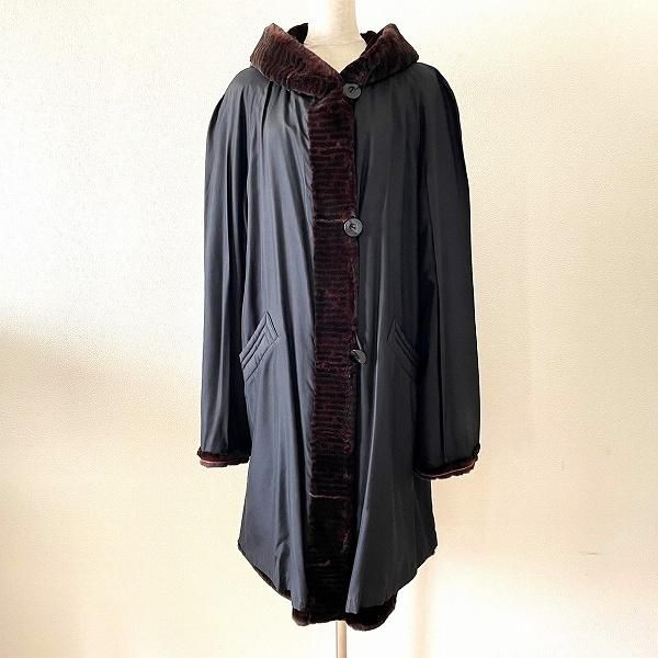 wnc エンバ EMBA 毛皮コート 黒系 こげ茶 シェアード コリンスキー