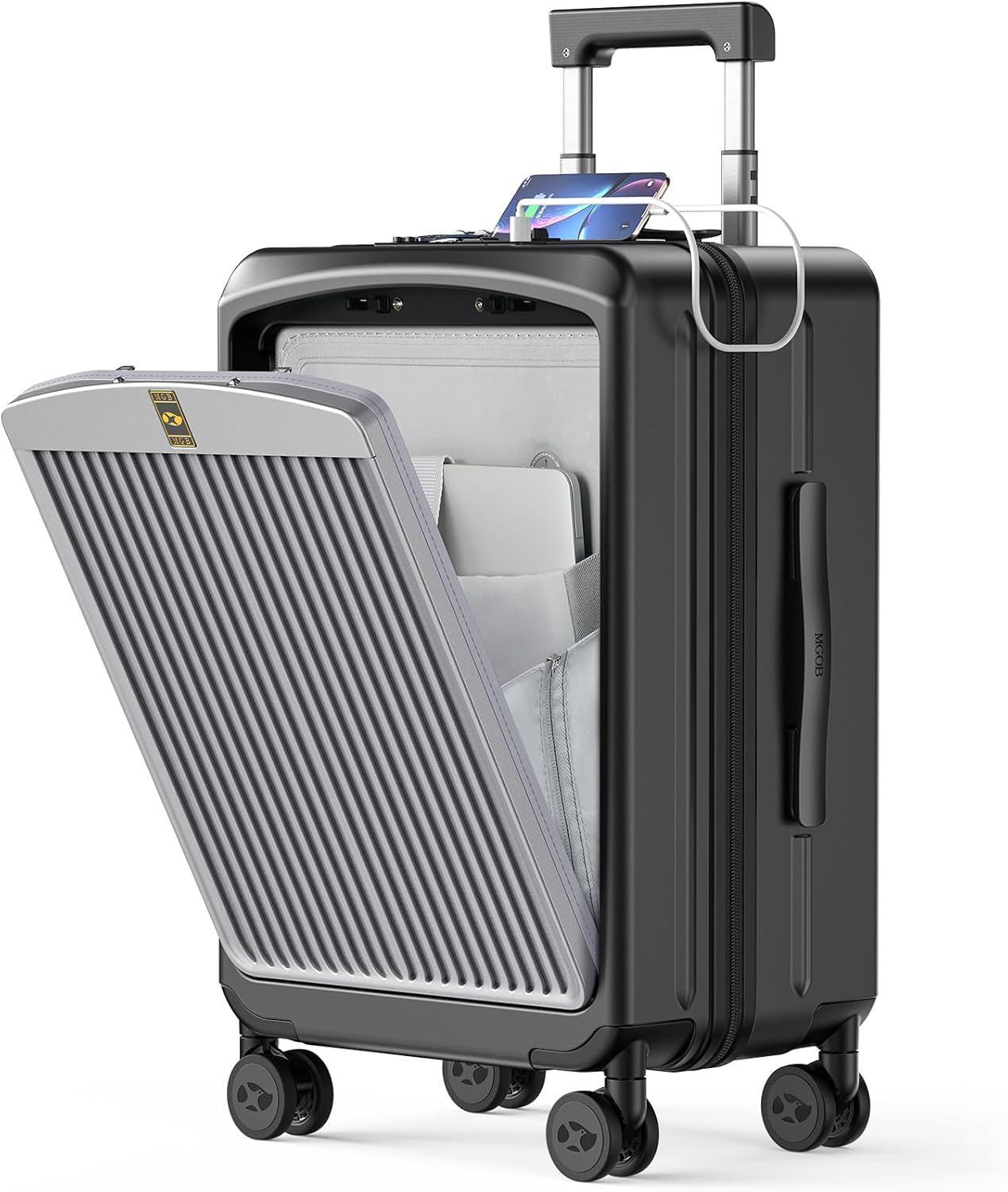 【Luck】 TSAロック 耐衝撃 360度回転 静 ピュアPC材質 ダブルキャスター USB