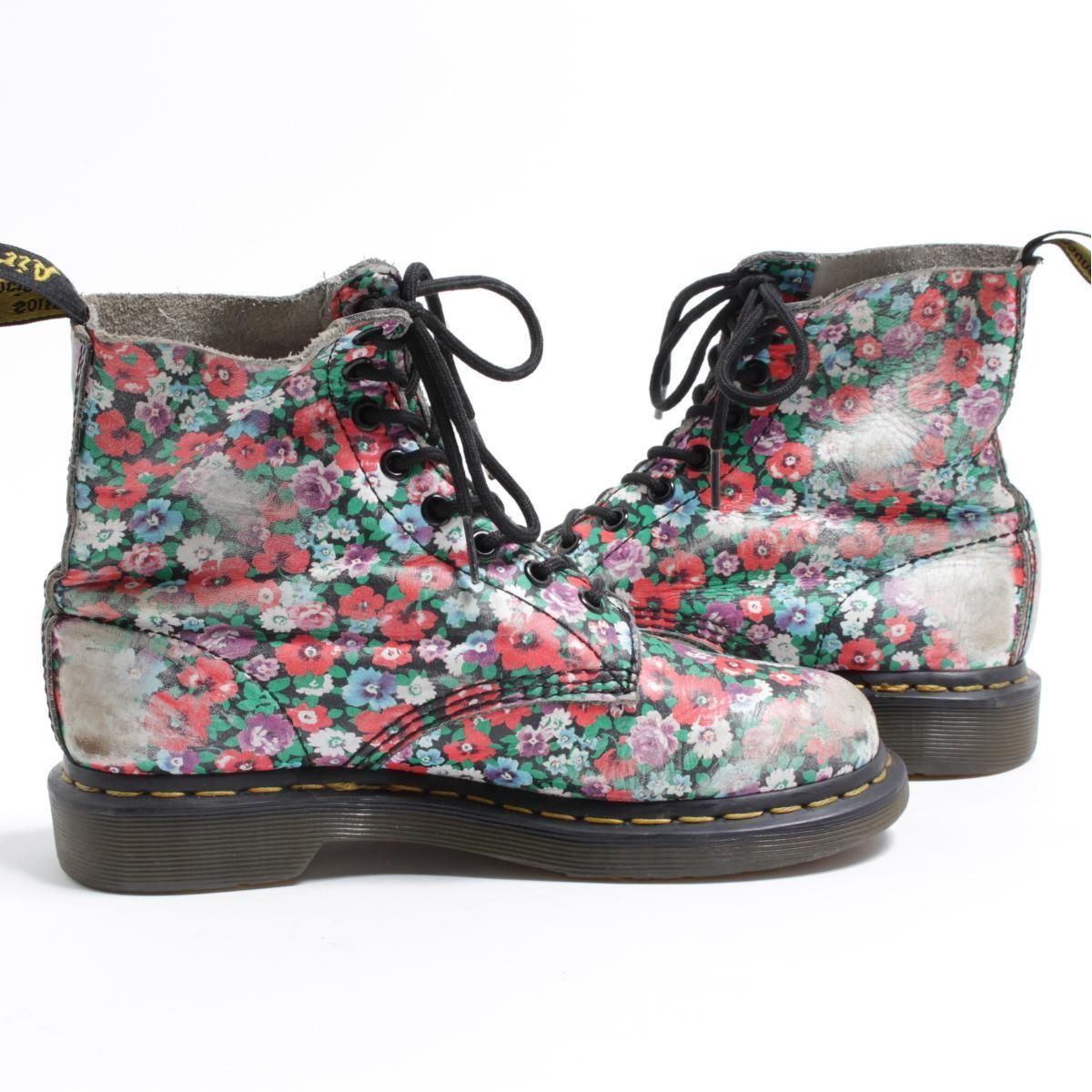 古着 ドクターマーチン Dr.Martens 花柄 8ホールブーツ UK5 レディース