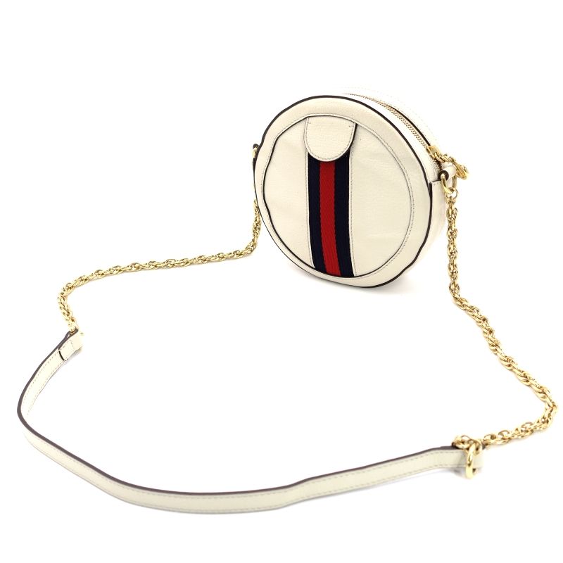 グッチ オフィディア チェーンショルダーバッグ ホワイト レザー グッチ GUCCI オフィディア チェーンショルダーバッグ ホワイト