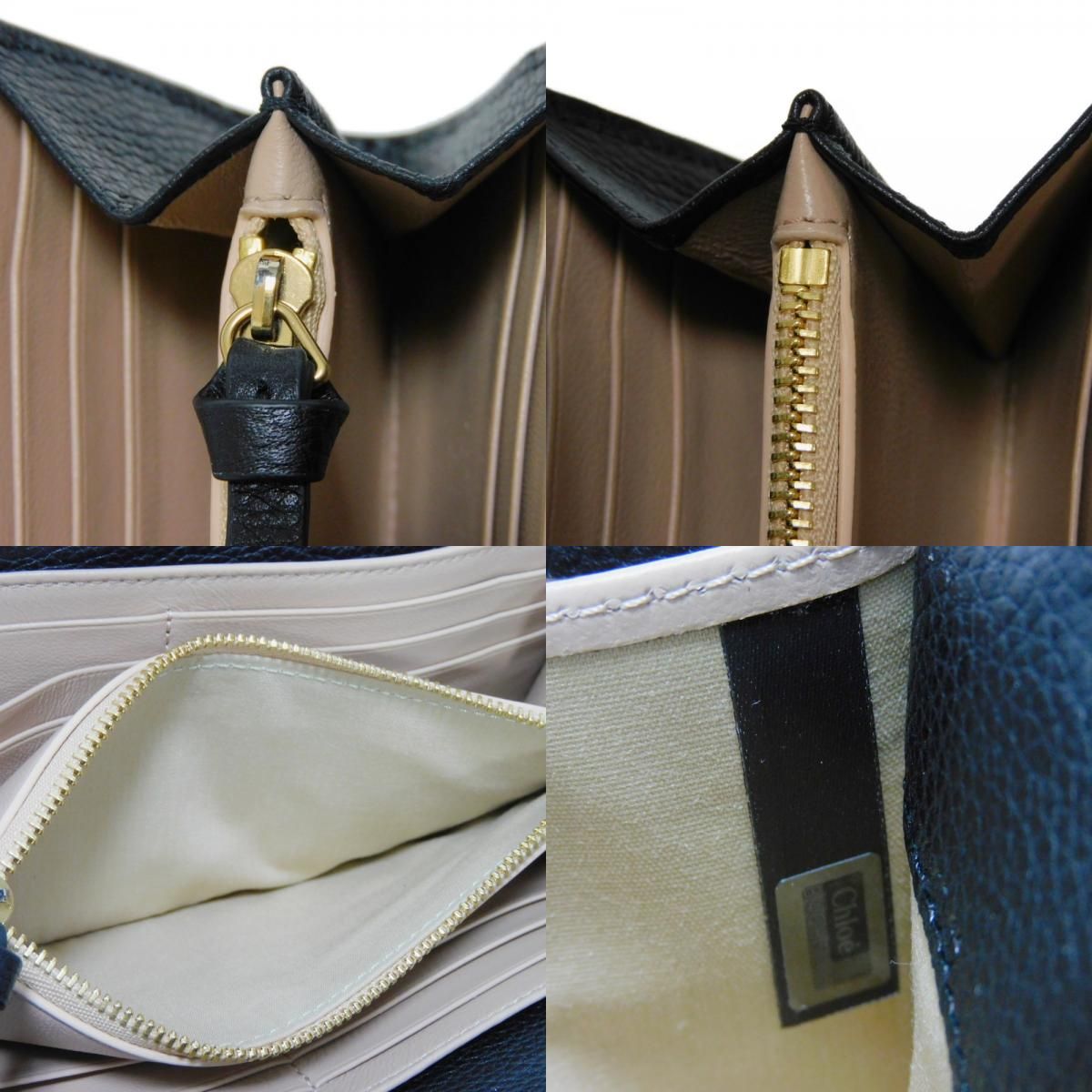 Chloe クロエ ジョージア Wフラップ グレイン カーフ ベージュ 二 