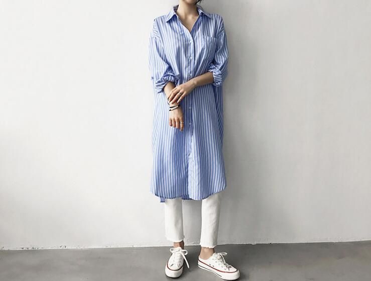 シャツワンピース ロングシャツ ワンピース ミディアム丈 長袖