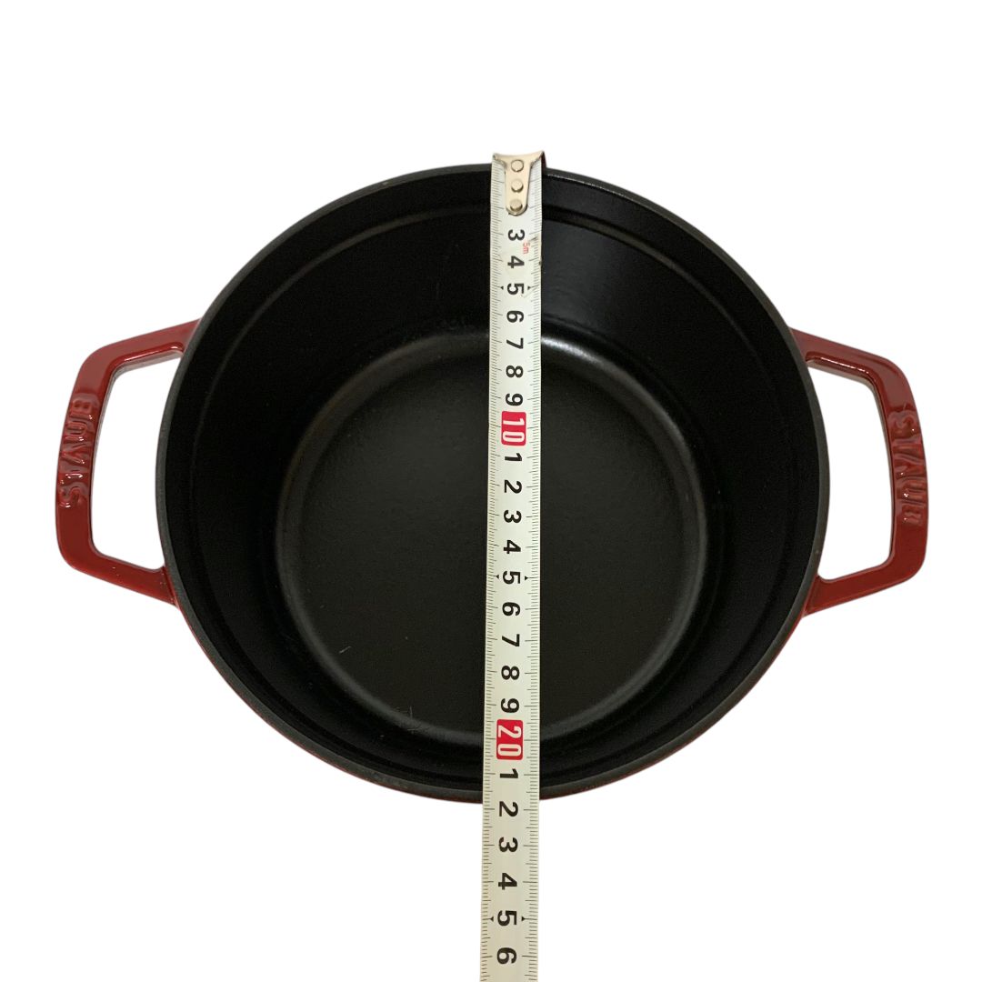 未使用品】STAUB ストウブ ピコ・ココットラウンド チェリー 40509-825 ほうろう鍋 22cm KON - メルカリ