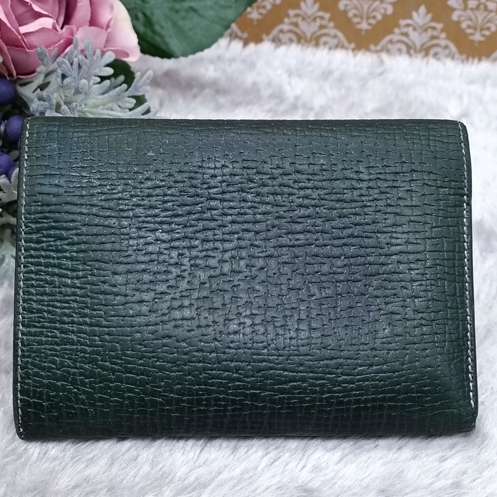 LOEWE 》 ロエベ 折り財布 三つ折り財布 グリーン 本革 送料無料・匿名