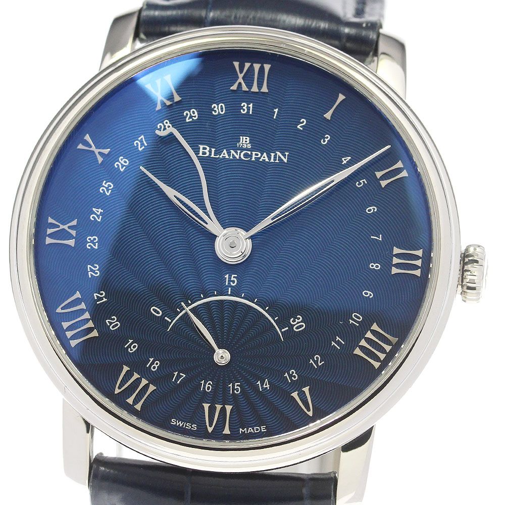 ブランパン Blancpain 6653Q-1529-55B ヴィルレ ウルトラスリム K18WG レトログラード ポインターデイト 自動巻き メンズ良品保証書付き_800663