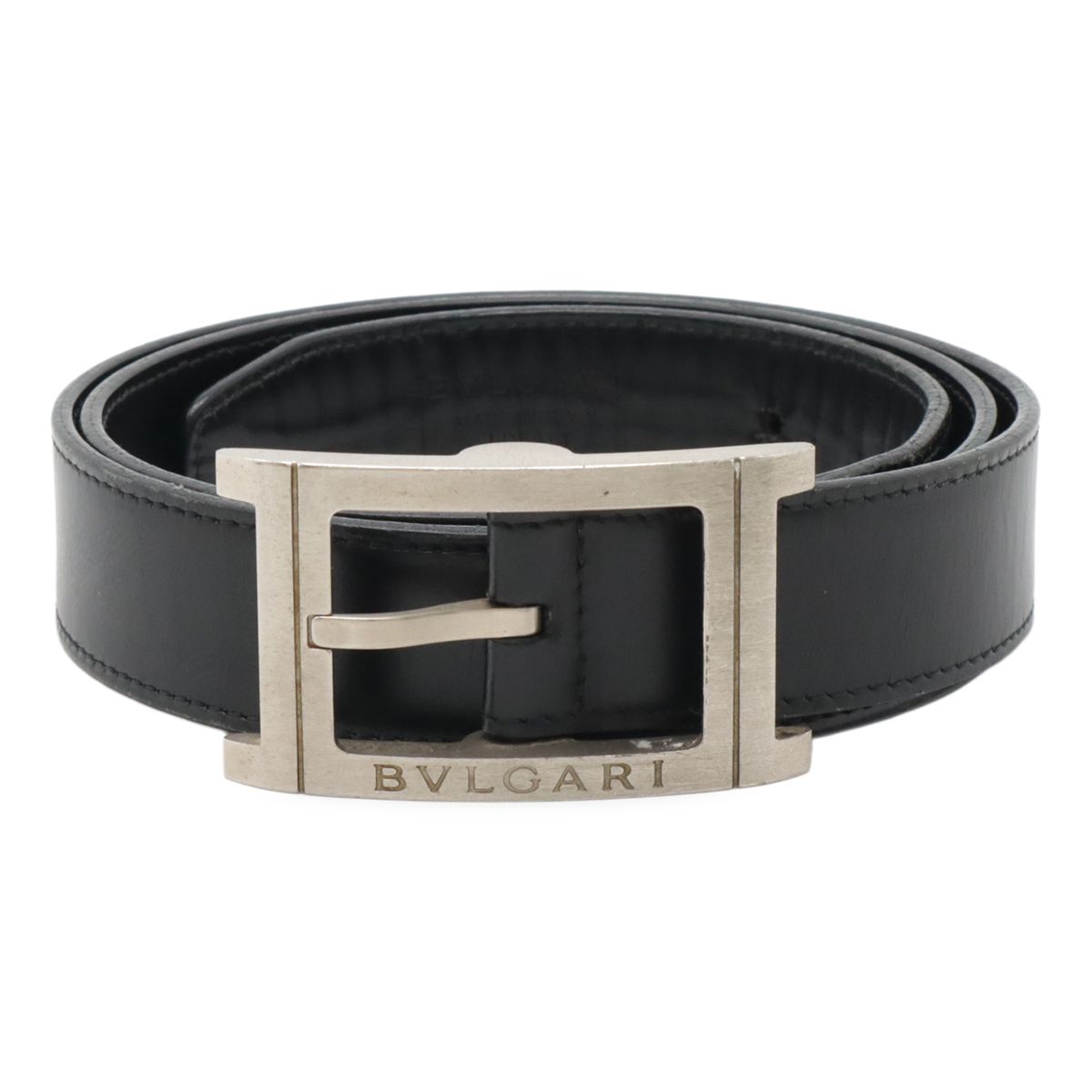 ◼️BVLGARI 黒 レザー ベルト BVLGARI ブルガリ レッタンゴロ ベルト レザー ブラック 黒