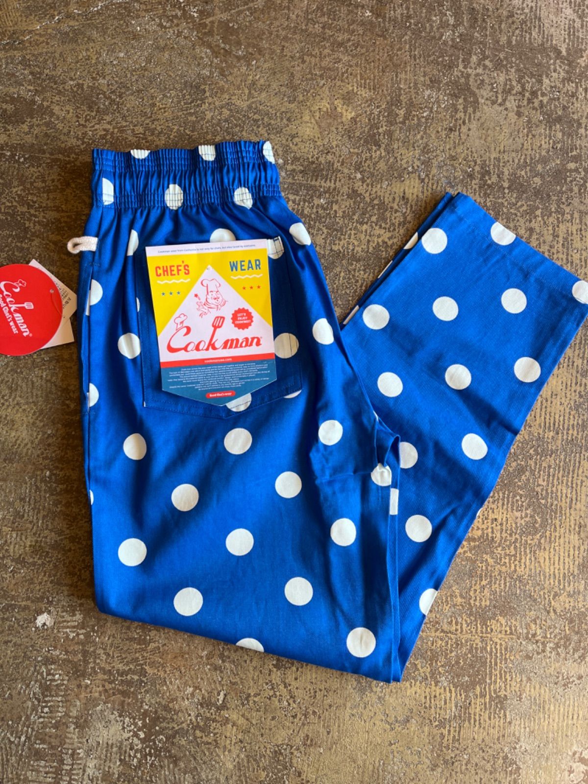 クックマンCOOKMAN CHEF PANTS 新品 DOTS BLUE