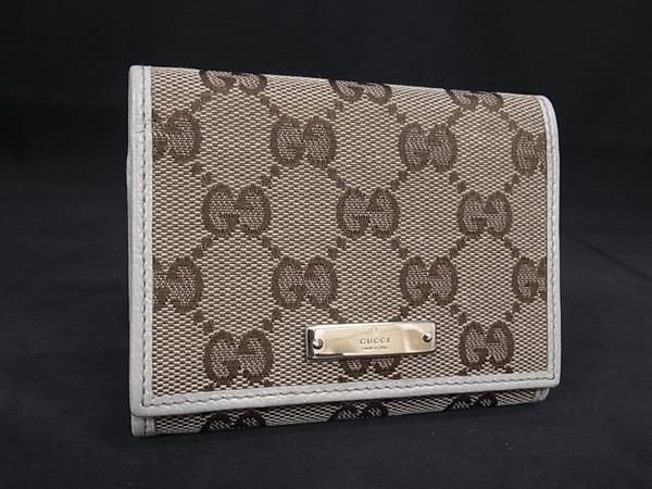 ♥ GUCCI グッチ 131886 486184 GG柄 GGキャンバス×レザー コインケース コインパース 小銭入れ ベージュ系 FU1510