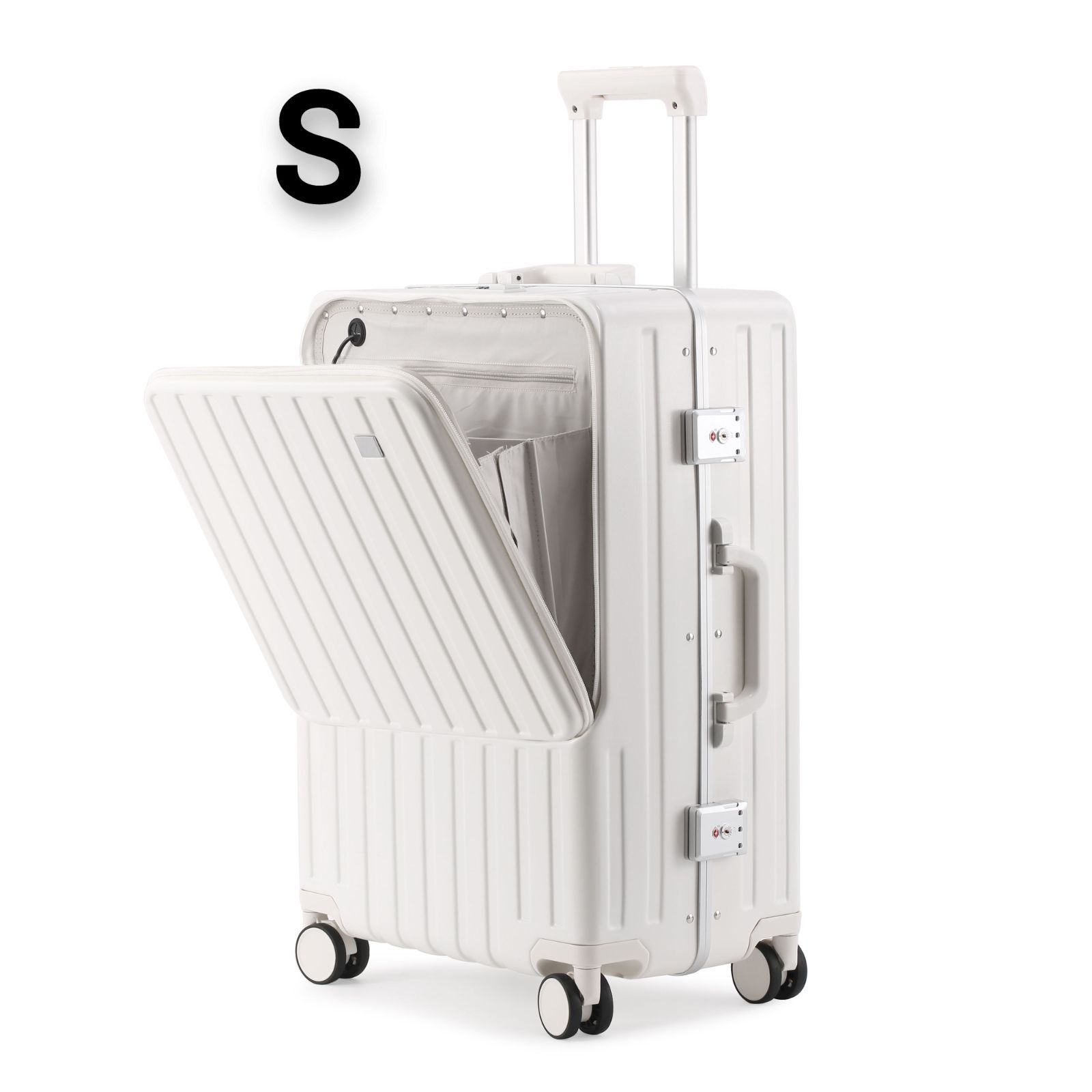フロントオープン 超軽量 Sサイズ 8輪 スーツケース キャリー