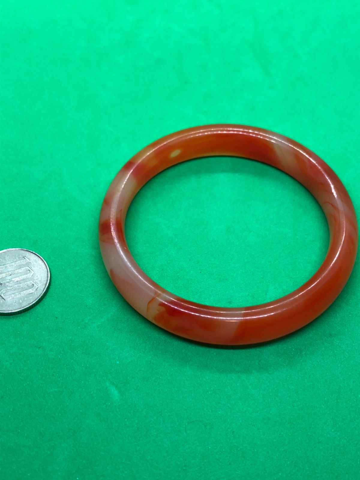 超美品 高氷 塩源瑪瑙62mm ギフトボックス付き ブレスレット 1452