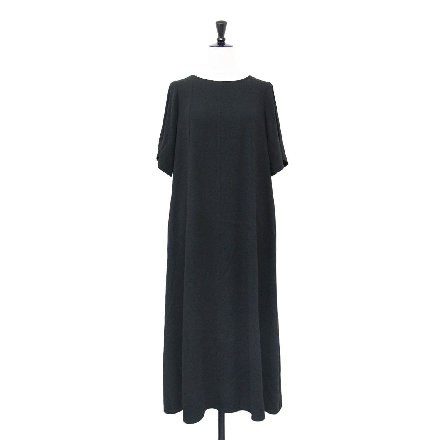theory luxe セオリーリュクス ワンピース ブラック 黒 サイズ S32 XXS | 24春夏 ショートスリーブ フ ワンピース | ドレス Flow Leia 半袖 ドレープ トリアセテート ウォッシャブル レディース