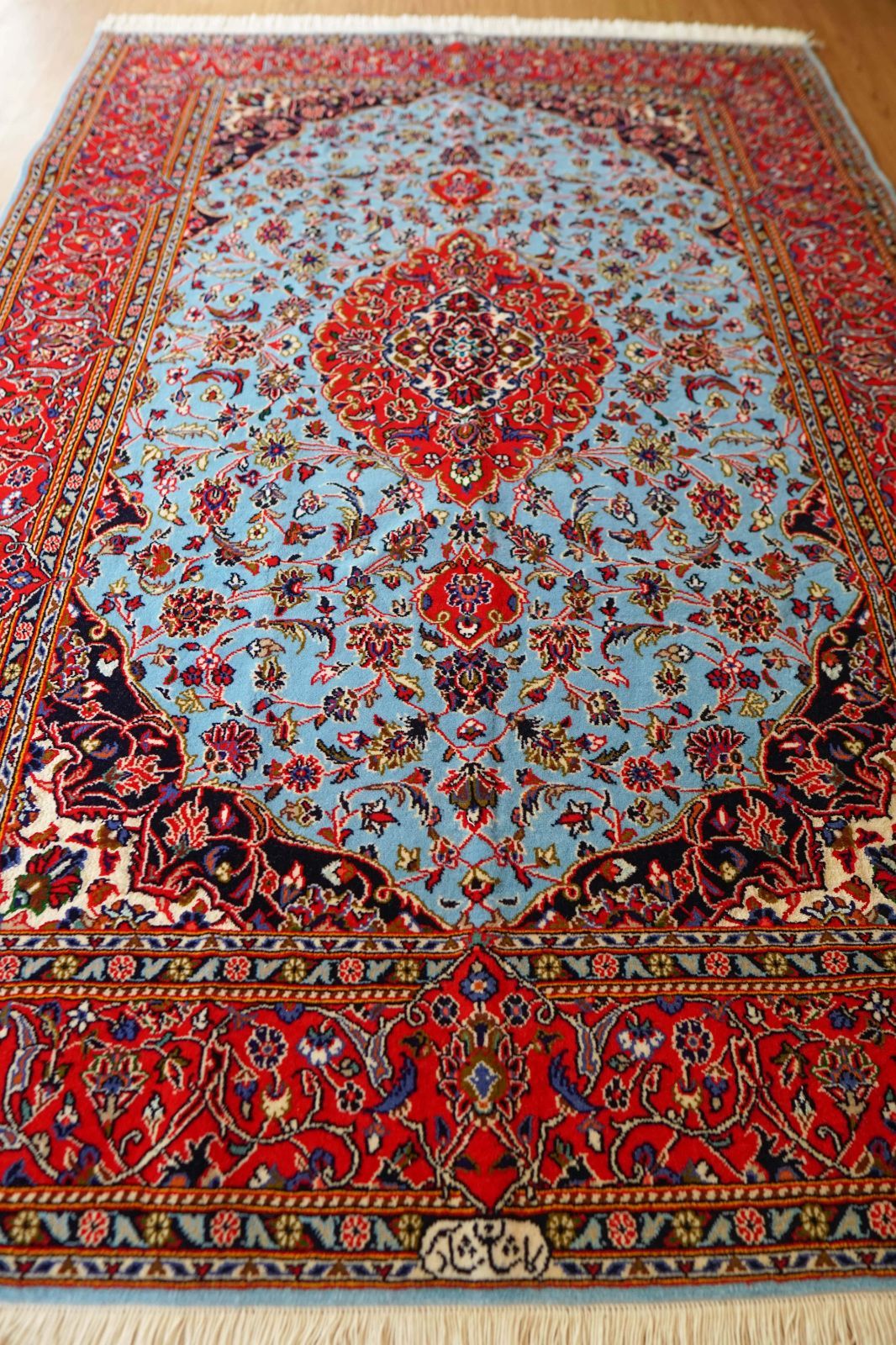 213cm x 147cm　ペルシャ絨毯 カシャーン産 213cm x 147cm ペルシャ絨毯 カシャーン産 - メルカリ