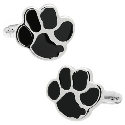 カフス カフスボタン ブラック スモール 肉球 犬 ネコ カフリンクス