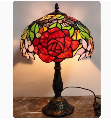 ステンドグラスステンドランプ花柄ヴィンテージアンティーク照明