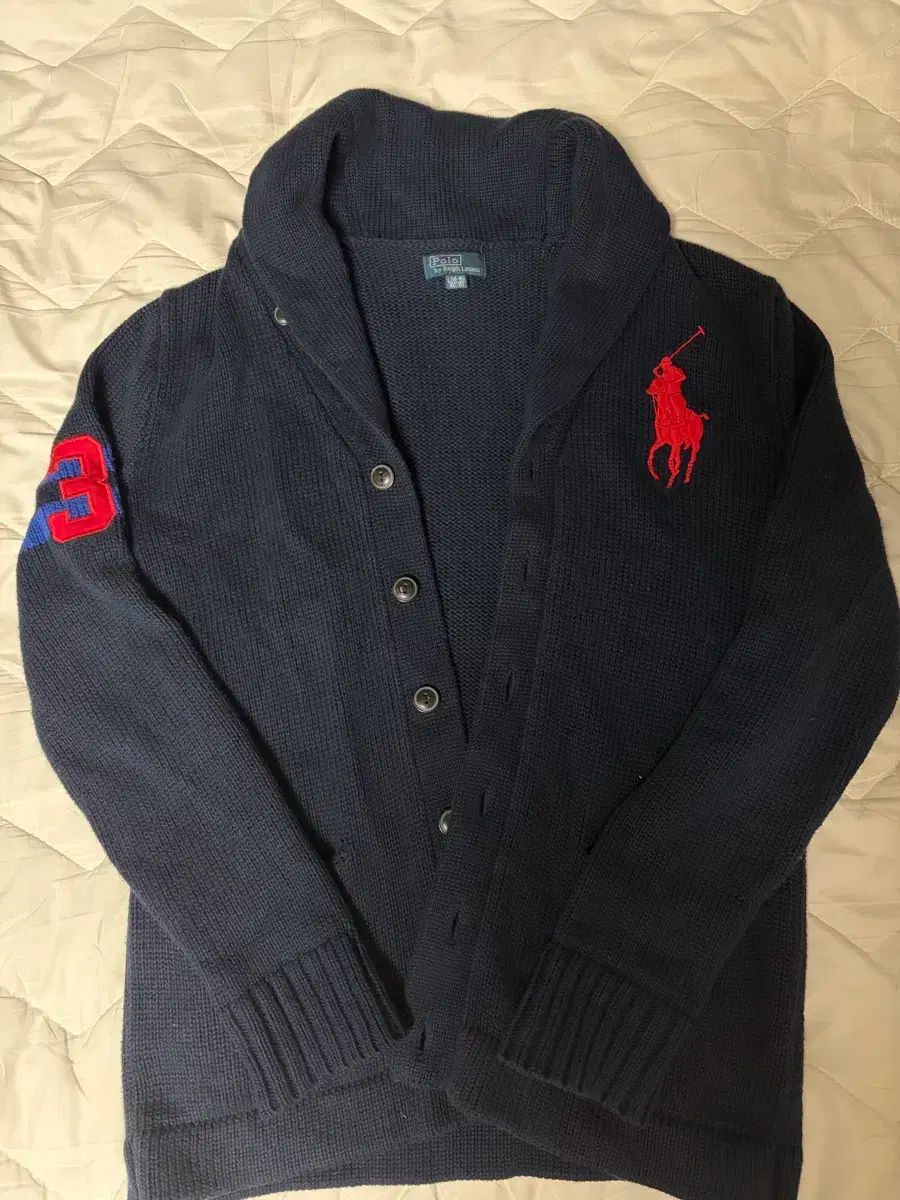 ポロ Ralph Lauren ラルフローレン ビックポニー ネイビー ジップアップニット