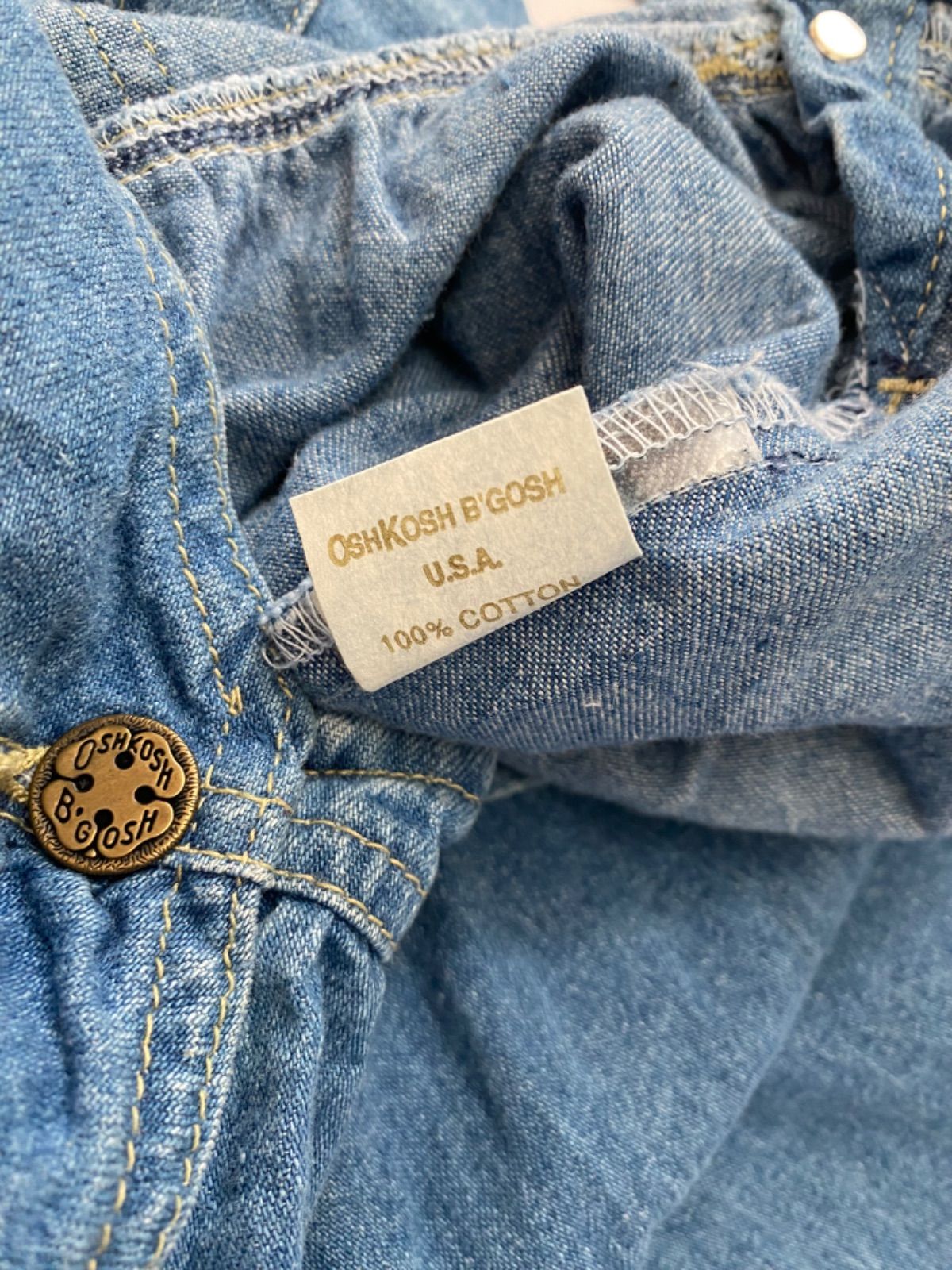  Size 130-140 70 s オシュコシュ ジャンパースカート ピンク オーバーオール oshkosh ヴィンテージ made in USA ピンクタグ ジャンバースカート キッズ服(100cm~)