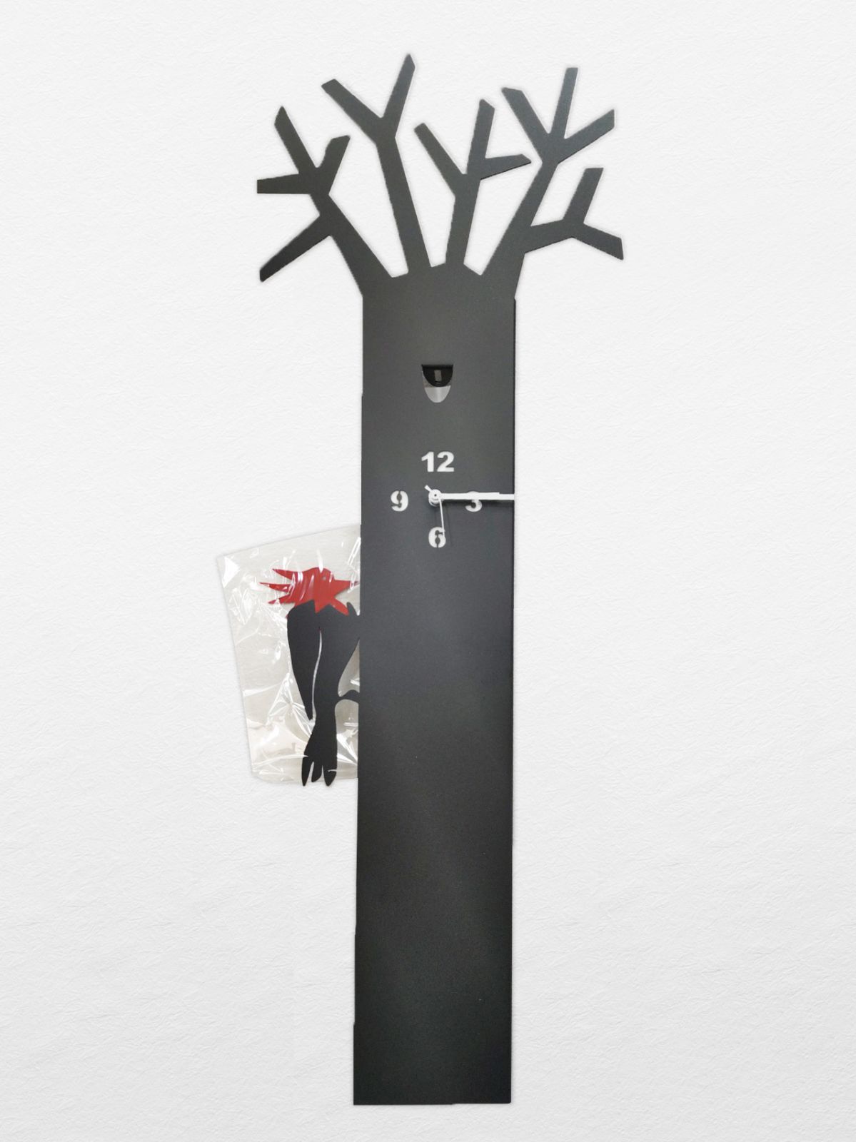 Arti e Mestieri BAO-BAB CON PICCHIO 掛け時計 振り子時計 キツツキ 鳥 木 2148-71