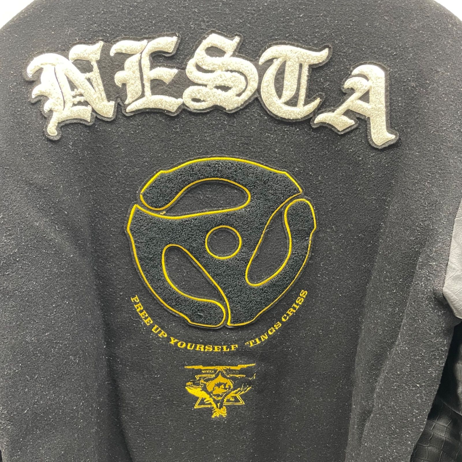 NESTA ネスタ 袖レザー 刺繍ロゴ スタジャン オールド ビンテージ 