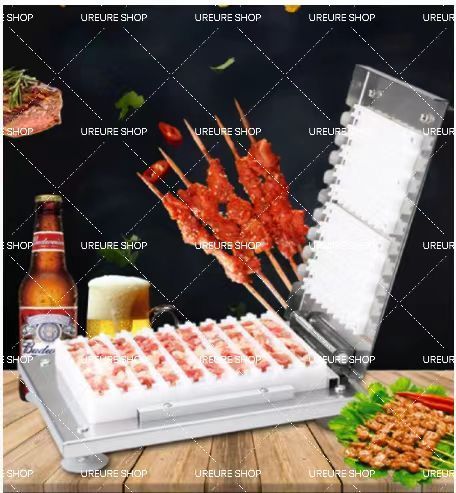 バーベキュー串刺し機 手動1回10枚 ケバブ機 焼き用バーベキュー